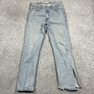 VTG‎ Levis 505 Denim Jeans Mens 33x34 Blue Light Wash Destroyed Classic Straight